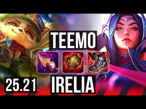 TEEMO vs IRELIA (TOP) | 6 solo kills, 11/3/8 | EUW Master | 25.21