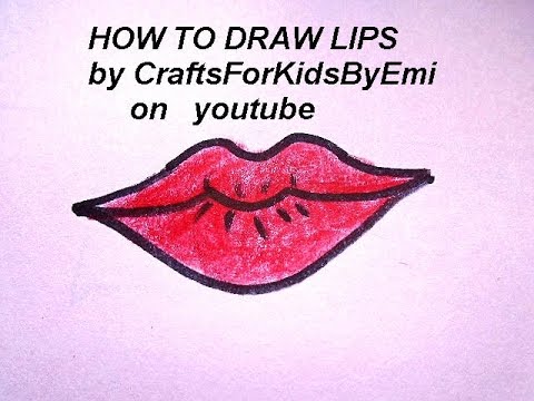 HOW TO DRAW LIPS, EASY DRAWING LESSONS FOR KIDS