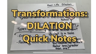 Transformations: Dilation Quick Notes