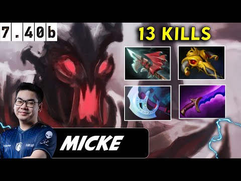 Micke Shadow Fiend Safelane 13 Kills - Dota 2 Patch 7.40b  Pro player Full Gameplay