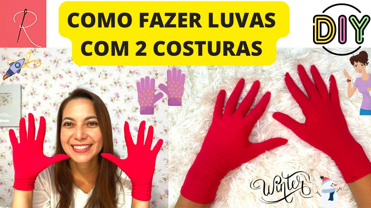 COMO FAZER LUVAS DE TECIDO ⭐️ AQUEÇA SUAS MÃOS ⭐️ COSTURAS DE INVERNO