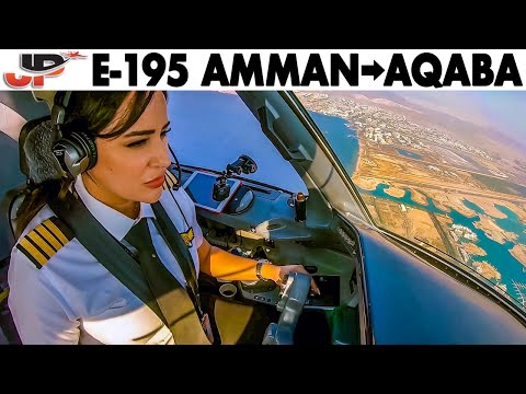 Royal Jordanian E-195 Amman to Aqaba | Full cockpit Flight & Pilot Briefings