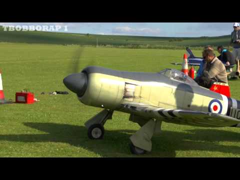GIANT 1/4 SCALE RC HAWKER SEAFURY MOKI 250cc RADIAL - MICK NLMFC RC BALDOCK - 2013