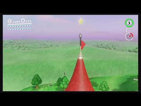 Moon 1 Mushroom Kingdom Perched On The Castle Roof