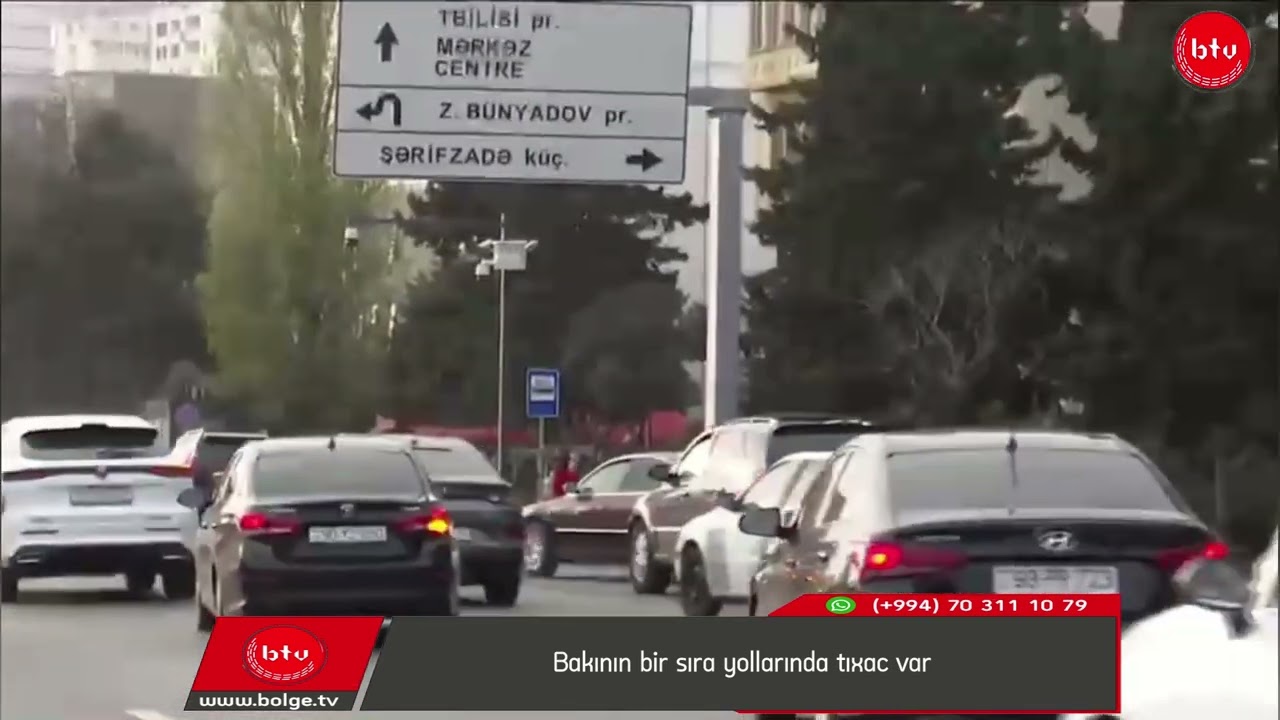 Bakının bir sıra yollarında tıxac var