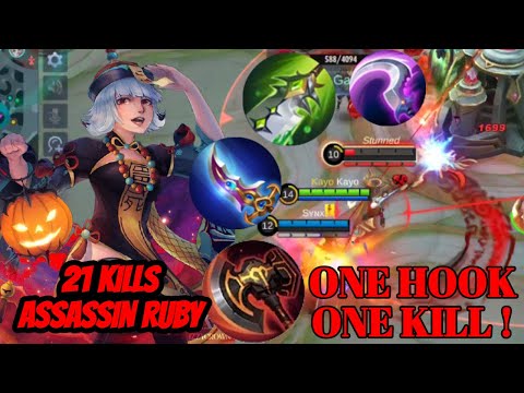 RUBY FULL DAMAGE BUILD | 21 KILLS RUBY ASSASSIN BUILD " TOP GLOBAL RUBY | MOBILE LEGENDS RUBY 2022
