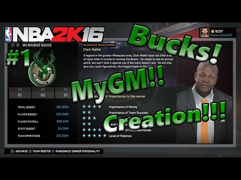 NBA 2K16 MyGM Ep 1 - The Bucks Return!!