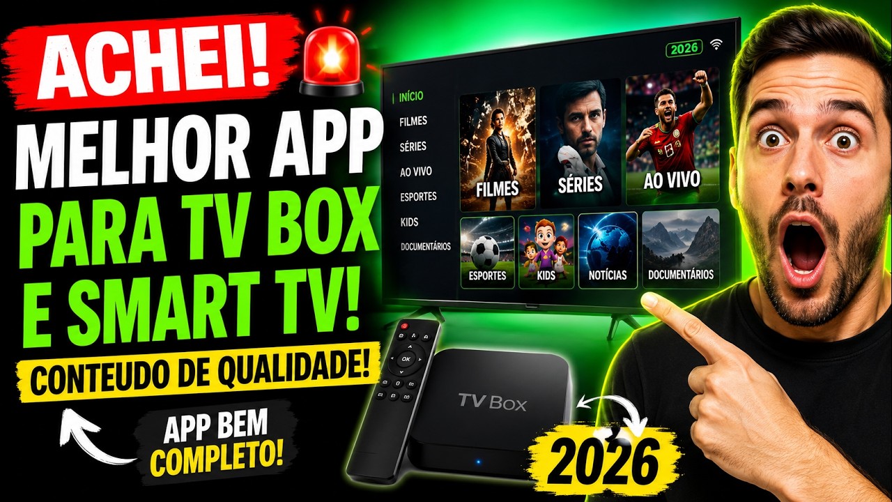 🚨ACHEI O MELHOR APP para TV BOX e SMART TV em 2026! (CONTEUDO DE QUALIDADE) APP BEM COMPLETO