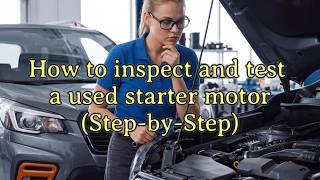 How to inspect and test a used starter motor (Step-by-Step)