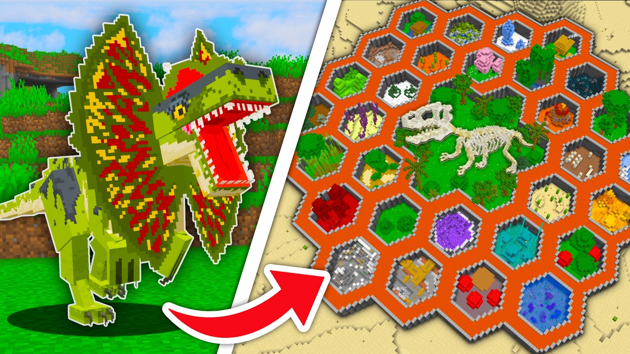I Trapped EVERY DINOSAUR in Minecraft Hardcore