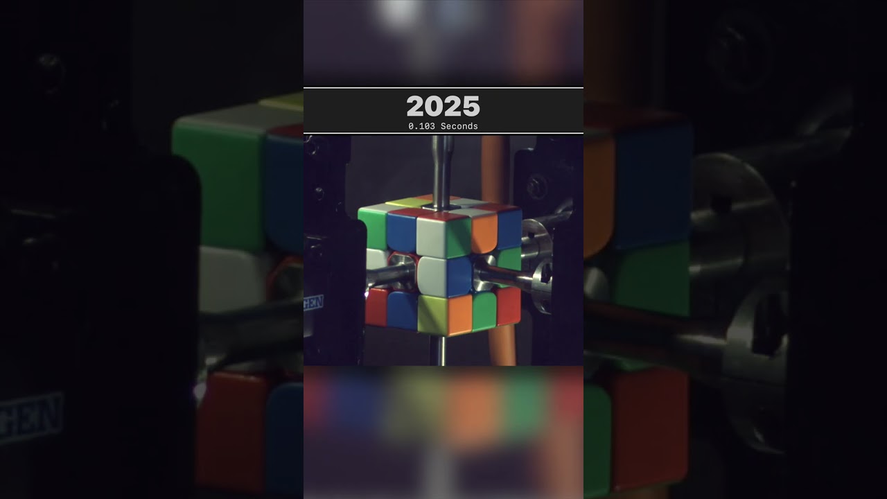 Rubik's Cube Robot World Record Progression #rubikscube #robotics #puzzle