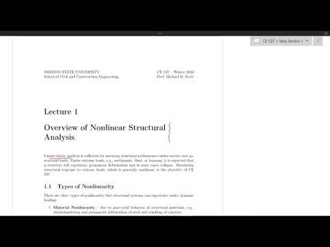 Introduction to Nonlinear Structural Analysis