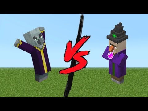 evoker vs witch in minecraft mob battle