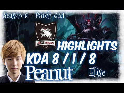 ROX Peanut ELISE Jungle HIGHLIGHTS - Patch 6.21 KR Ranked