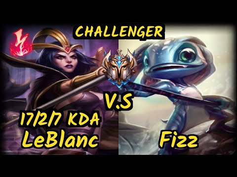 VGIA Milica (LEBLANC) vs FIZZ - 17/2/7 KDA MID CHALLENGER GAMEPLAY - EUW