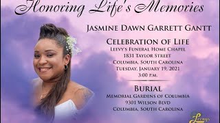 Mrs. Jasmine Dawn G. Gantt- January 19. 2021- Leevy's Funeral Home Live Stream