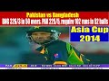 CRICKET ASIA CUP 2014 Bangladesh 326 3 In 50 Overs Pakistan 225 5 In 41 Overs Who Won