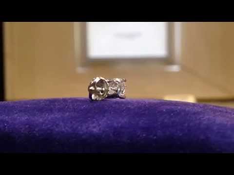 1/2 carat single stud earring set in 14K