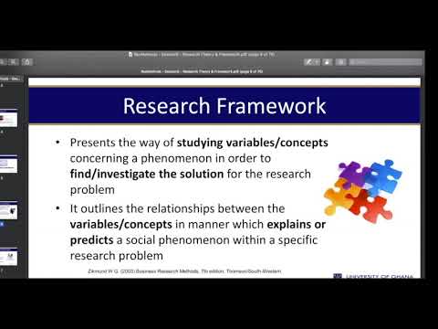 RB Research Methods S5 - Research Framework, Theory and Conceptual Framework (MBA)
