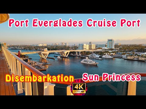 Sun Princess Disembarkation | Port Everglades & Ft Lauderdale Beach Tour 4K