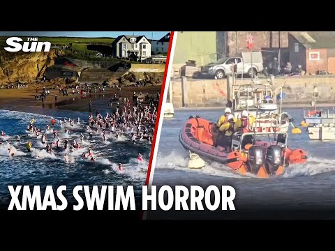 Huge search for two men 'missing in sea' after people pulled from water at Christmas Day swim