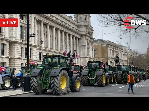 LIVE: British Farmers Protest Inheritance Tax with Tractors in London | AM1Z