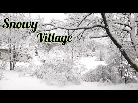 Cozy Winter Village | Snowy Winter 4K HDR | Winter Forest Ambience