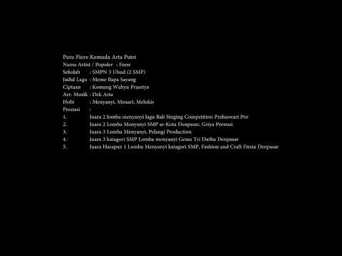 Meme Bapa Sayang - Putu Fiore Kemuda Arta Putri - Bali Kumara Gen 8 (Karaoke)