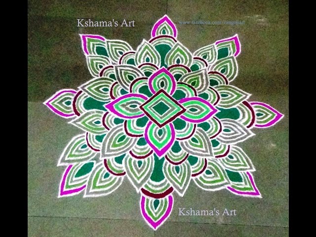 Easy and simple festival rangoli design by kshama bade