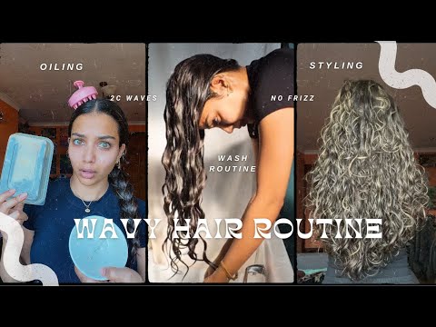 2C WAVY/CURLY Hair Wash Day Routine | DIY hair growth oil, wash and styling hacks for defined waves!