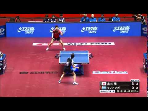 Jun Mizutani - attacking and defending in WTTTC Tokyo 2014