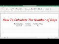 How To Calculate The Number Of Days Between Two Dates In Excel