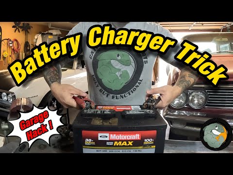 Garage Hack! How to charge a completely dead battery.