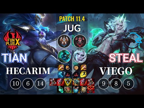 FPX Tian Hecarim vs DFM Steal Viego Jungle - KR Patch 11.4