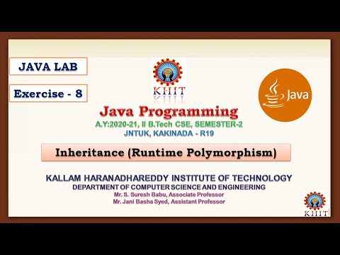 Java Lab Exercise 8 Runtime Polymorphism