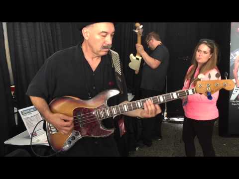Bobby Vega using a Carol Kaye bass pick @ Sweetwater GearFest 2015