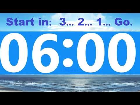 6 Minute Countdown Timer -Beep & Time Remaining at Each Minute * NO ADS DURING TIMER -No Music