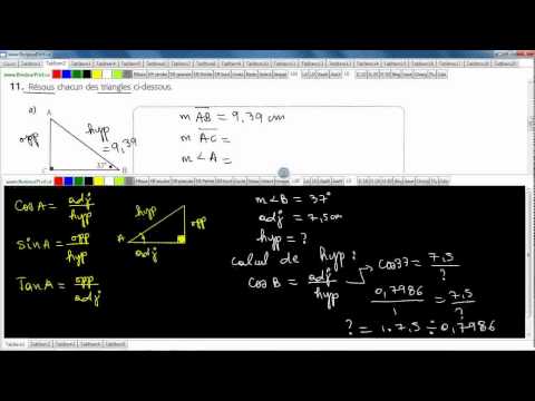 comment trouver la valeur de x dans un triangle rectangle