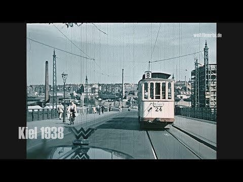 Kiel 1938 color: Autofahrt / Autokorso nach Lütjenburg und Plön