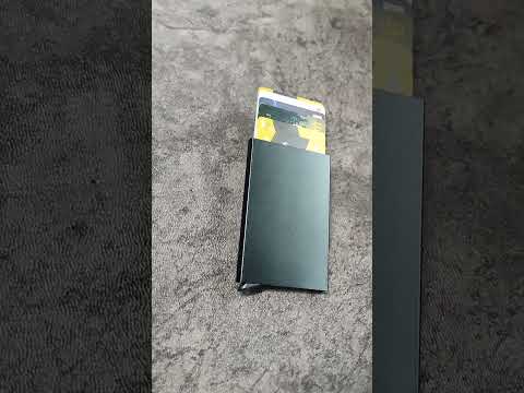 Black metal rfid blocking aluminum pop up atm card holder me...