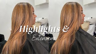 Dimensional highlights on natural hair | Sew In