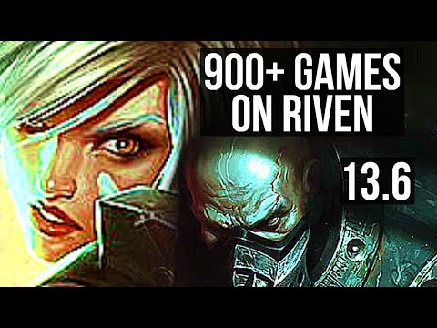 RIVEN vs URGOT (TOP) | 6/0/3, 2.0M mastery, 900+ games, Dominating | KR Master | 13.6
