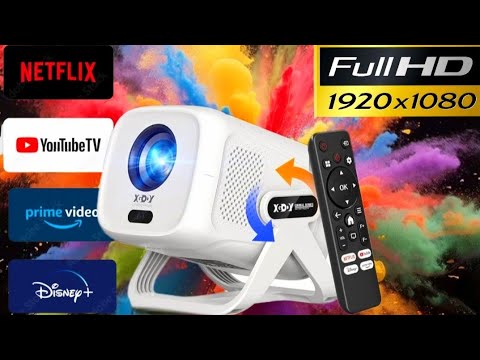 XGODY Gimbal N5 Projector – True FullHD, Autofocus, Netflix & 135° Gimbal! HDR10, 450 ANSI Cinema.