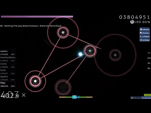 [osu!] Shiena Nishizawa - Brand-new World [Soul] 99.52% | 1x miss, 278pp