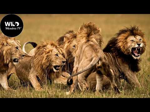 Mapogo e Notch: As Lendas dos Reinos de Leões na Savana Selvagem #animaisselvagens | Wild Wonders