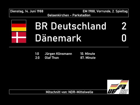 1988-06-14 BR Deutschland - Dänemark 2:0 (EM 1988, Vorrunde)  komplette Radio-Übertragung