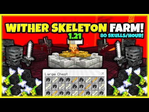 NEW WITHER SKELETON FARM EVER!! (80 SKULLS/H!) In Minecraft Bedrock 1.21