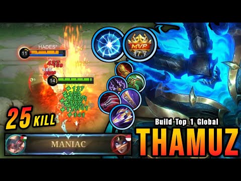 25 Kills No Death!! Thamuz ATK Speed Build, Almost SAVAGE!! - Build Top 1 Global Thamuz ~ MLBB