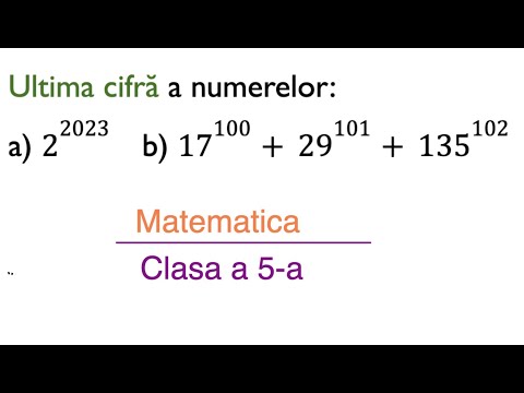 Ultima cifra a puterii unui numar natural - Exercitiu rezolvat (clasa a V-a)
