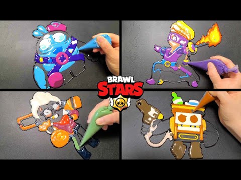 ★Brawl stars Pancake art★Squeak, Amber de la Vega, Belle, Saloon 8bit, Pancake art Challenge